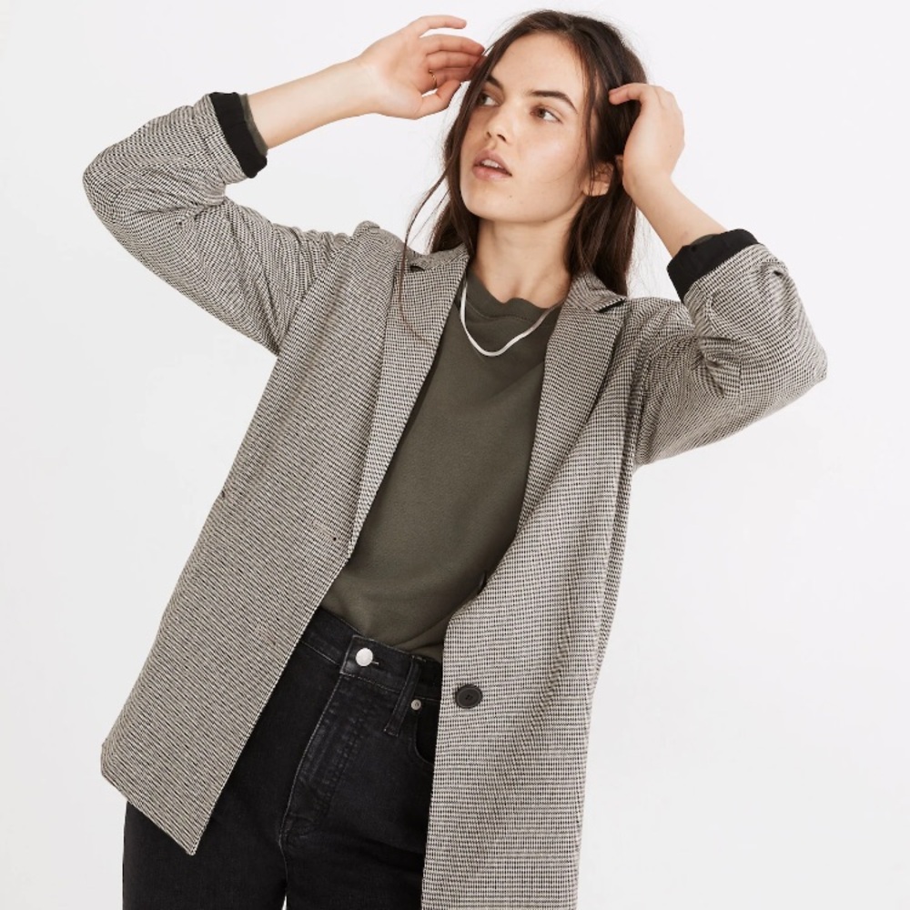 Madewell Oversized Hudson Blazer in Houndstooth